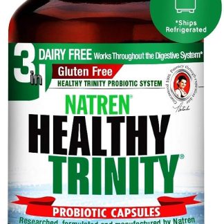 Natren Healthy Trinity Пробиотическая добавка - 30 гелевых капсул без молочных продуктов и глютена - улучшает здоровье кишечника и пищеварительной системы, 30 миллиардов КОЕ - Lactobacillus Acidophilus, Bifidobacterium, Bulgaricus